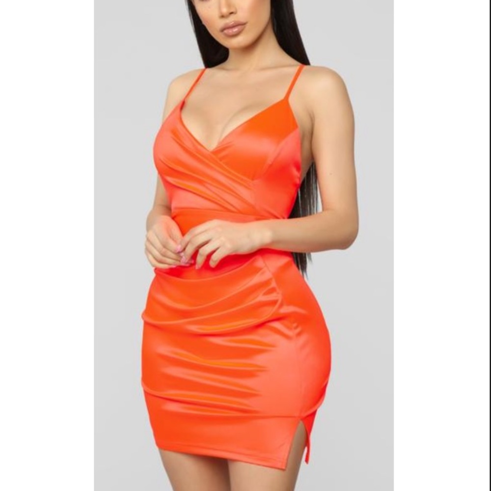 Just One Kiss Neon Satin Mini Dress